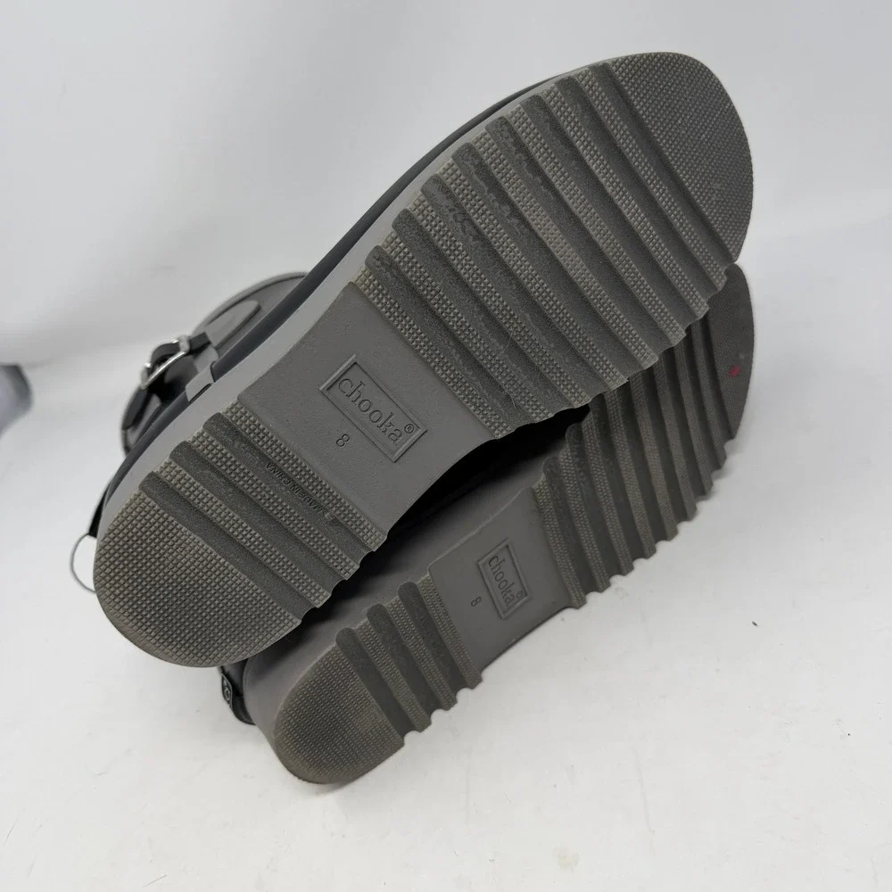 Chooka Montlake Buckle Bootie Womens 8 Black Excellent Waterproof Rain Boots